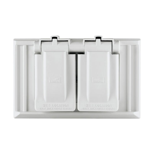 Eaton S1952 Non-Metallic 1-Gang Weatherproof Duplex Receptacle Cover 2 Lids, Gray available at Winchester Discounts